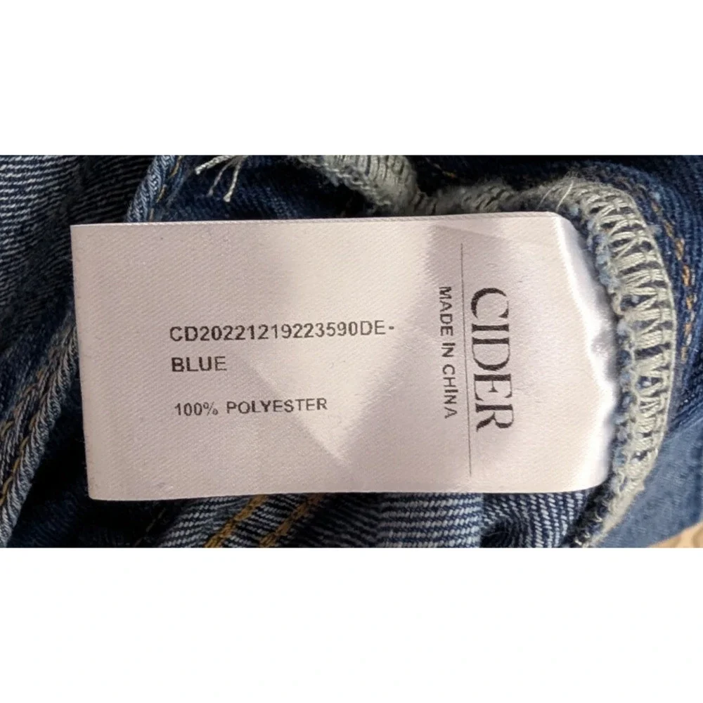 New Cider sz 3XL or 20/22 Denim Jean Jumpsuit wide leg blue one piece hu